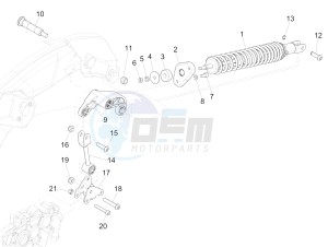 946 150 4T 3V ABS ARMANI (NAFTA) drawing Rear suspension - Shock absorber/s