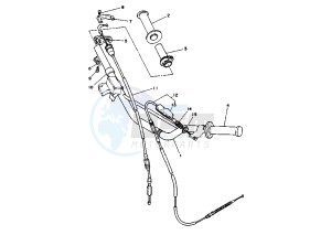 YZ N-LW 80 drawing STEERING HANDLE -CABLE