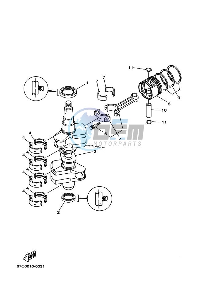 CRANKSHAFT--PISTON