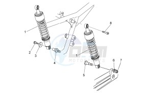 V7 Stone 750 drawing Rear shock absorber