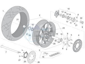 RSV4 1000 RR Racer Pack 2015 drawing Rear Wheel