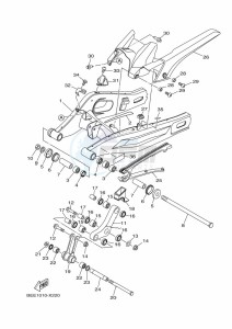 XSR700 MTM690 (BEE1) drawing REAR ARM