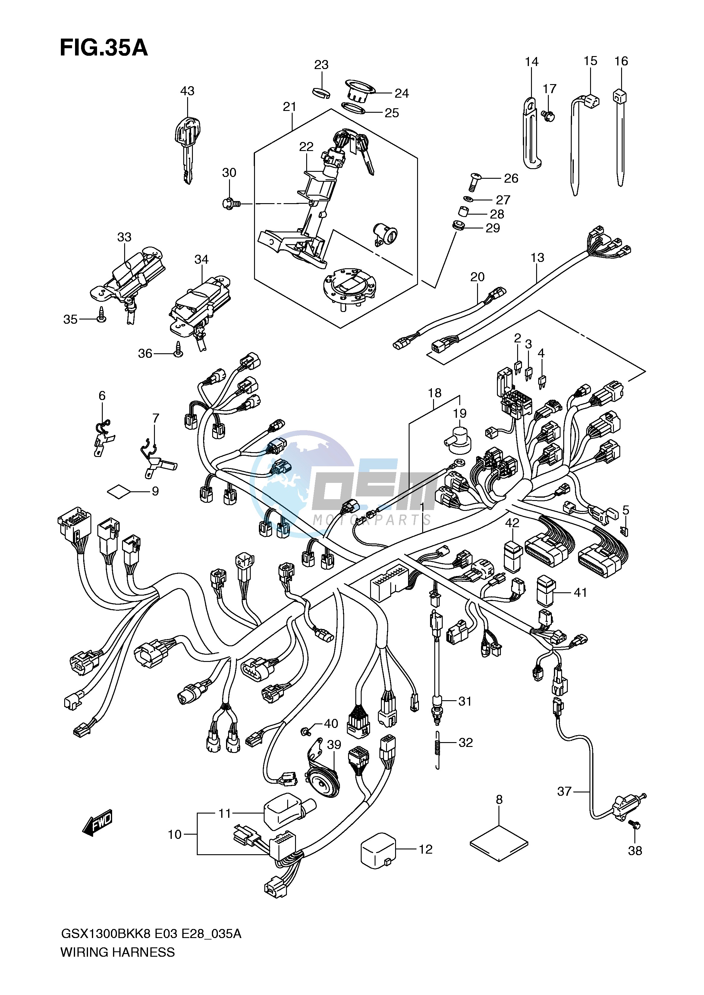 WIRING HARNESS (GSX1300BKAK8 AK9 E33)