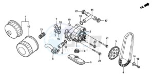 XL650V TRANSALP drawing OIL FILTER/OIL PUMP