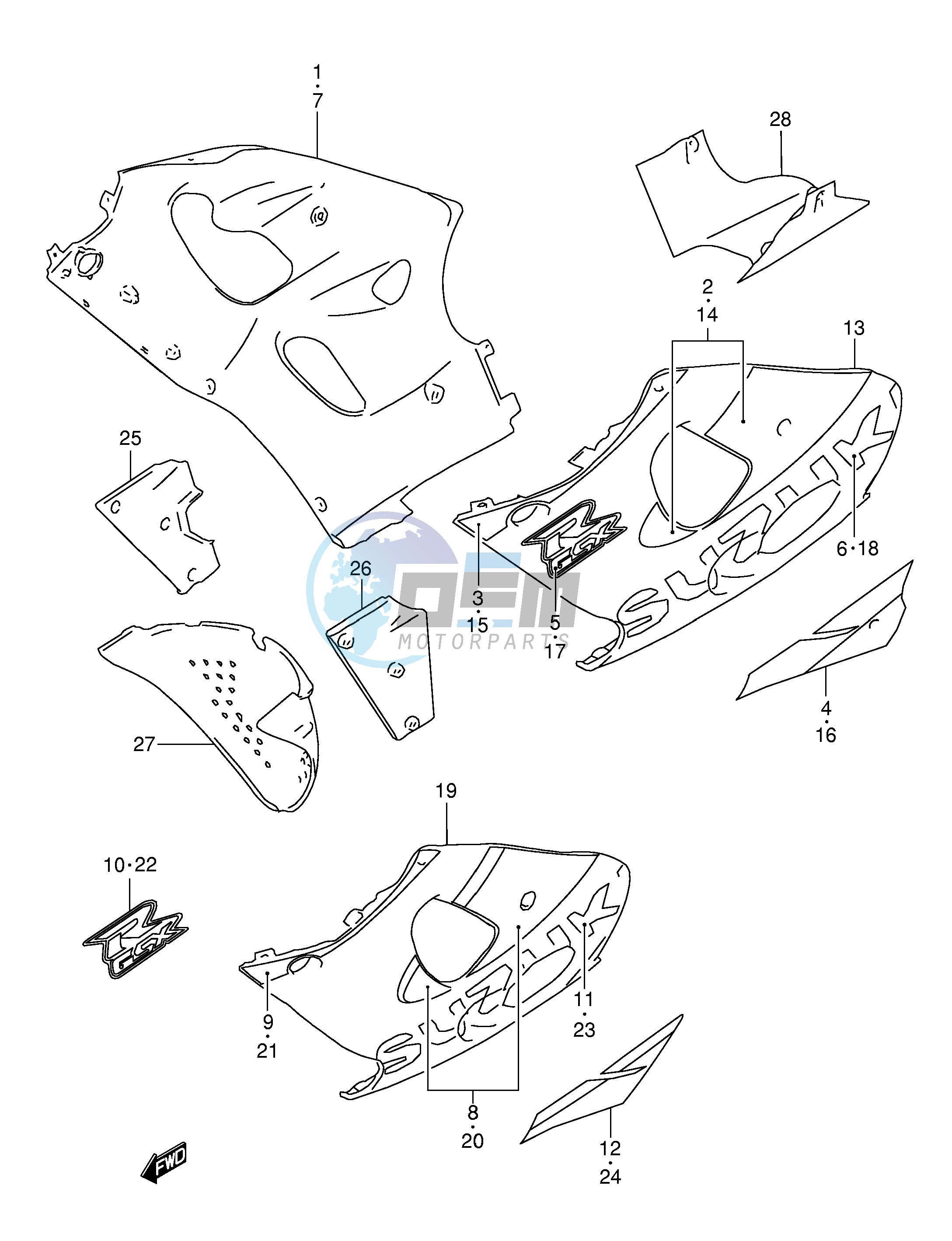 UNDER COWLING BODY (MODEL Y FOR L99,BP9,CE2)