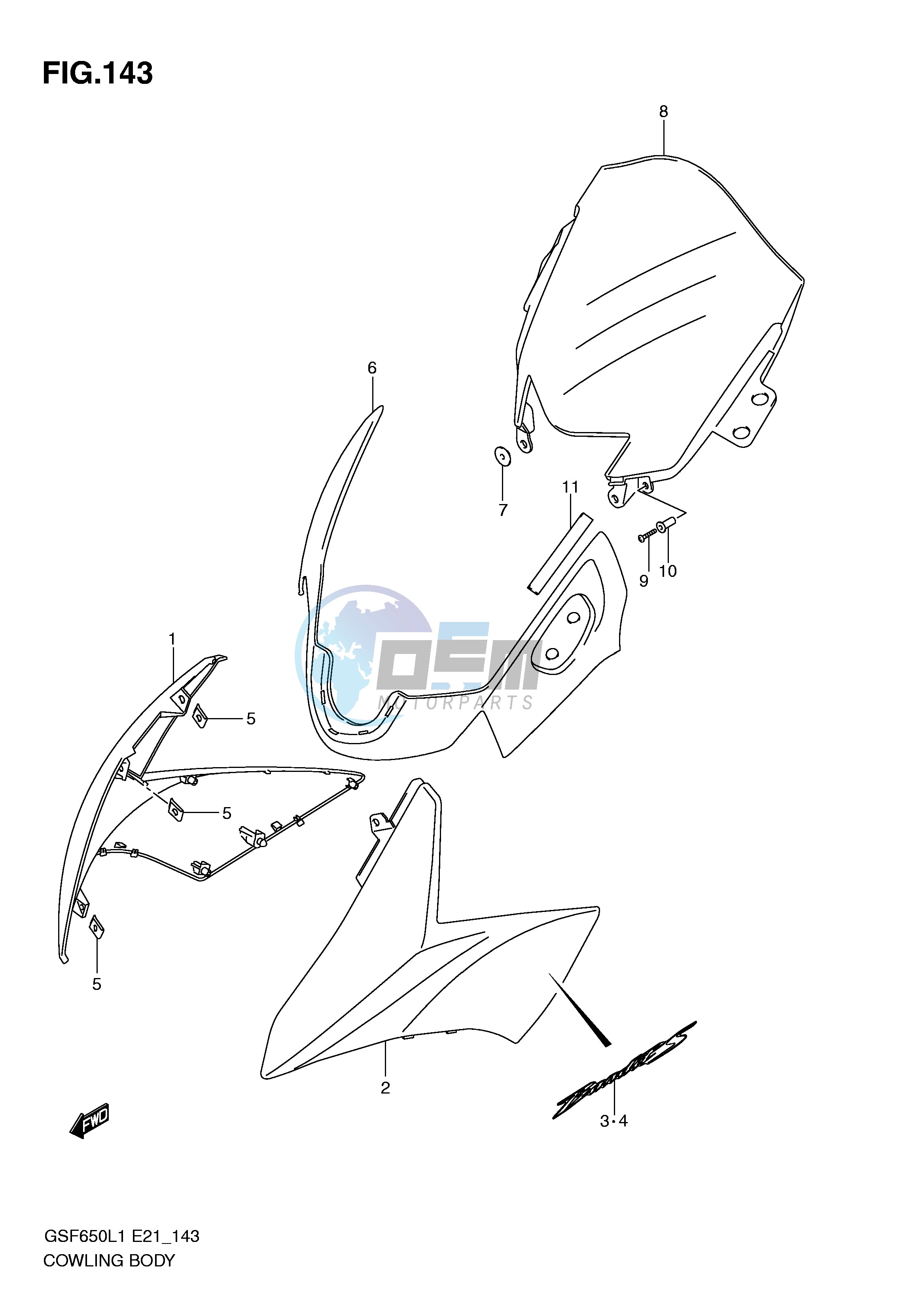 COWLING BODY (GSF650SL1 E21)