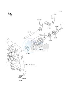 KLX 140 B (KLX140L MONSTER ENERGY) (B8F-B9FA) B9FA drawing GEAR CHANGE DRUM_SHIFT FORK-- S- -