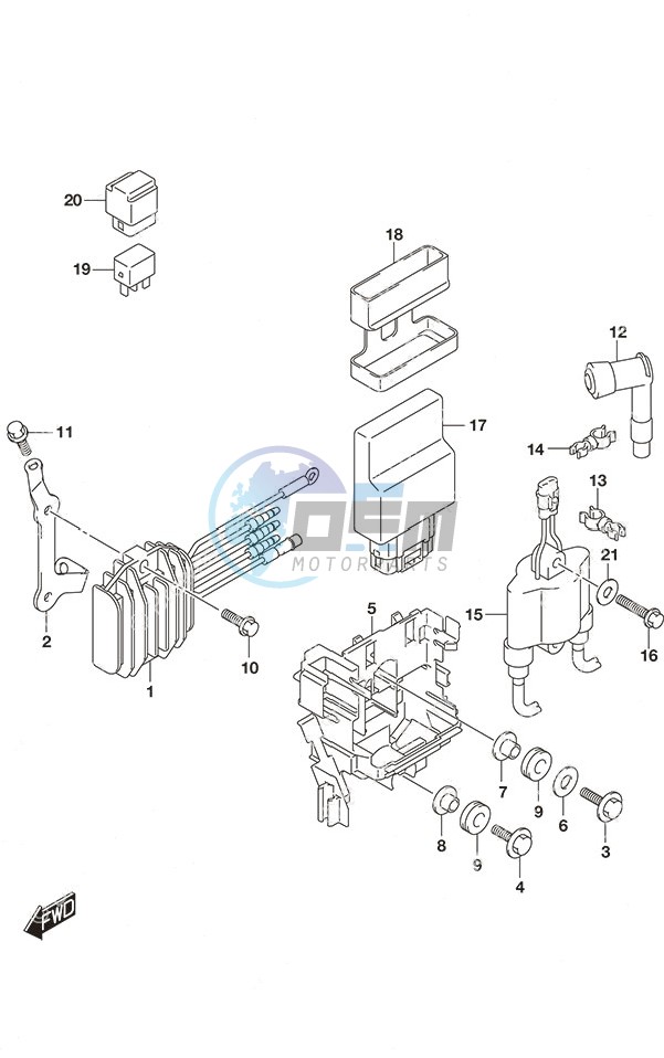 Rectifier/Ignition Coil Non-Remote Control