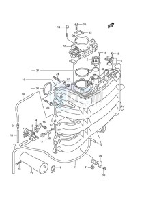 DF 150 drawing Intake Manifold/Throttle Body