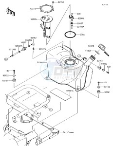 MULE SX KAF400JHF EU drawing Fuel Tank