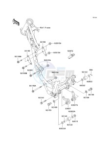 KX 100 A [KX100 MONSTER ENERGY] (A6F - A9FA) D9FA drawing FRAME FITTINGS