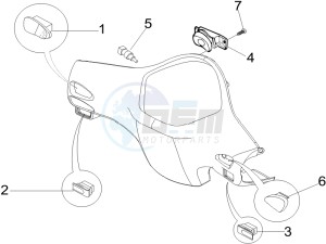 LX 125 4T E3 UK drawing Selectors - Switches - Buttons