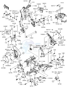 VULCAN S ABS EN650DHF XX (EU ME A(FRICA) drawing Frame Fittings