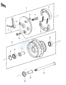 KX 420 A [KX420] (A1-A2) [KX420] drawing FRONT HUB_BRAKE