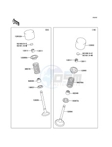 KX250F KX250T7F EU drawing Valve(s)