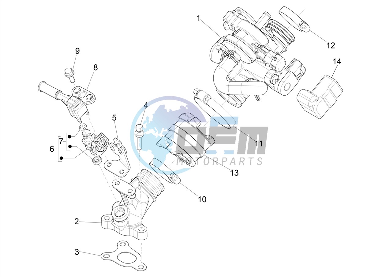 Throttle body - Injector - Induction joint