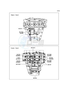 NINJA_ZX-10R_ABS ZX1000KEF FR XX (EU ME A(FRICA) drawing Crankcase Bolt Pattern