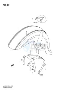 VL800 (E2) VOLUSIA drawing FRONT FENDER (VL800TL1 E24)