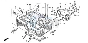 CB250 TWO FIFTY drawing CYLINDER HEAD