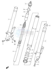 GSX-R1100W (E2) drawing FRONT DAMPER (MODEL S T V W)