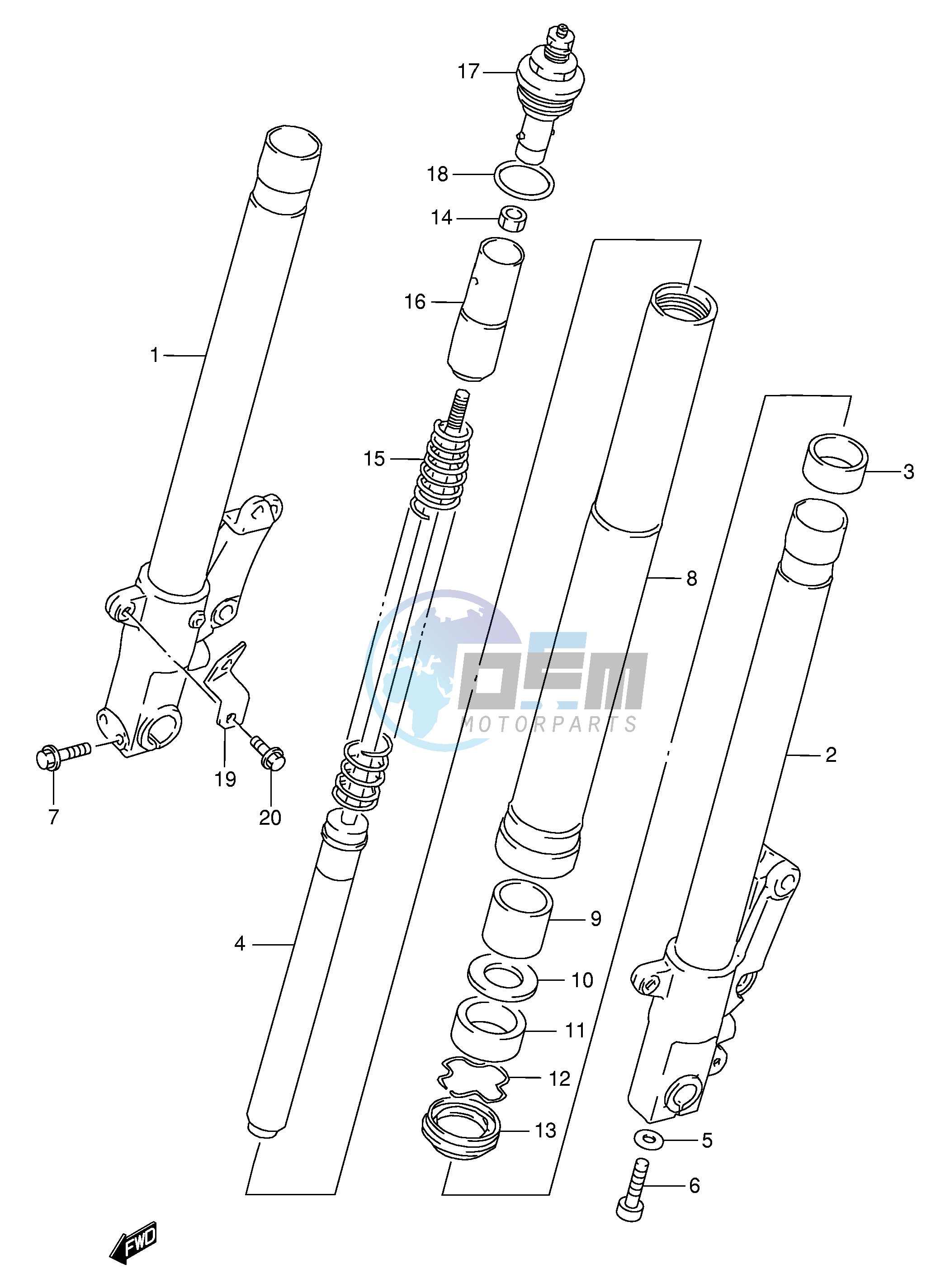 FRONT DAMPER (MODEL S T V W)