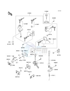 EX 500 D [NINJA 500R] (D6F-D9F) D6F drawing IGNITION SWITCH_LOCKS_REFLECTORS