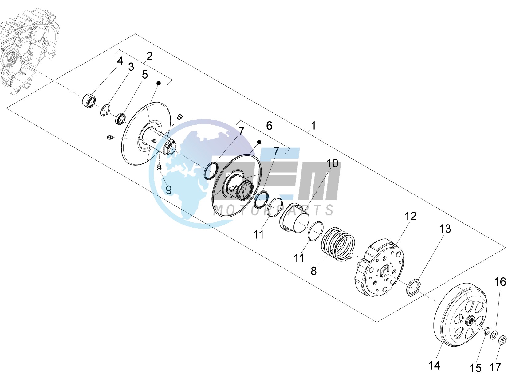 Driven pulley