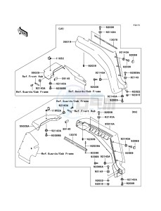 MULE 3010 DIESEL 4x4 KAF950B7F EU drawing Front Fender(s)