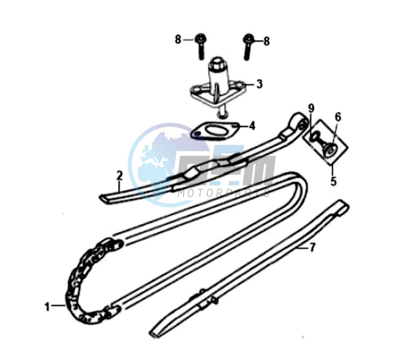 CHAIN / CHAIN TENSIONER / CHAIN GUIDE