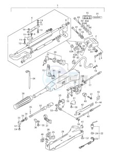 DF 90 drawing Tiller Handle (2001 to 2003)