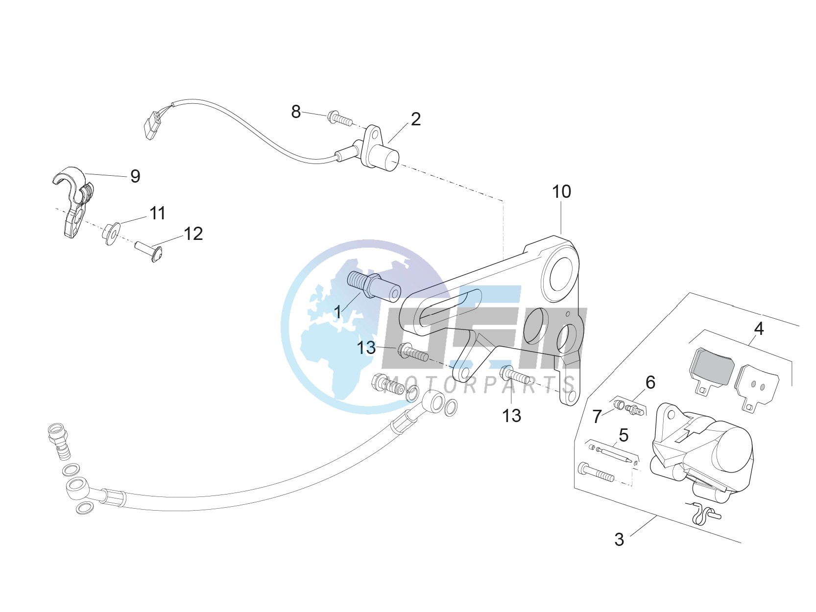 Rear brake caliper