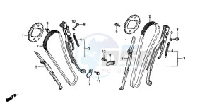 VT600C drawing CAM CHAIN/TENSIONER