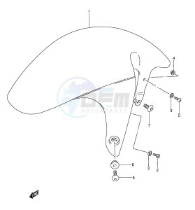 GSX-R1100W (E28) drawing FRONT FENDER