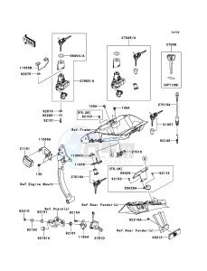 Z1000SX ZX1000GBF FR GB XX (EU ME A(FRICA) drawing Ignition Switch