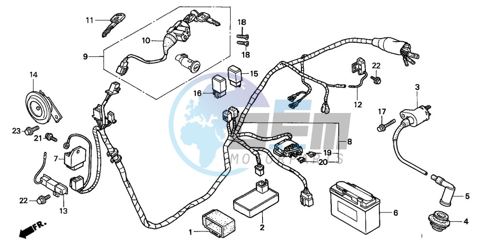 WIRE HARNESS/ IGNITION COIL/BATTERY