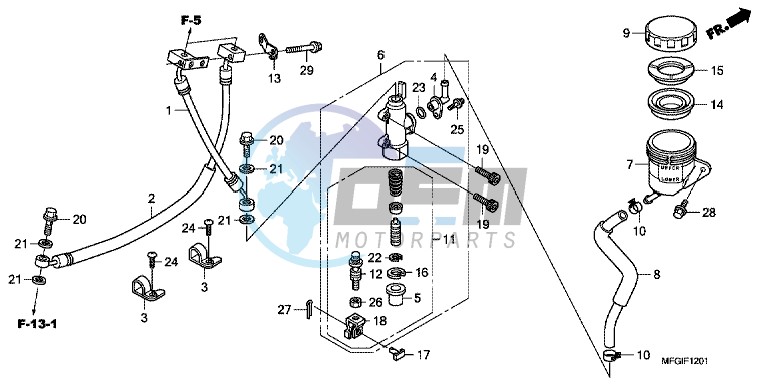 REAR BRAKE MASTER CYLINDER (CB600FA/ FA3)