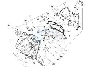 Beverly 500 (USA) USA drawing Front glove-box - Knee-guard panel