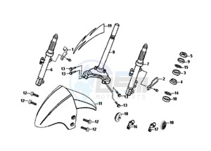 ORBIT II 50 25KMH (L8) NL drawing FRONT FORK / FRONT MUDGUARD / STEERING CROWN