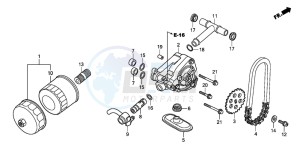 XL700V drawing OIL FILTER/OIL PUMP