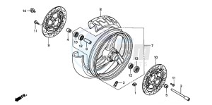 CB600F2 CB600S drawing FRONT WHEEL