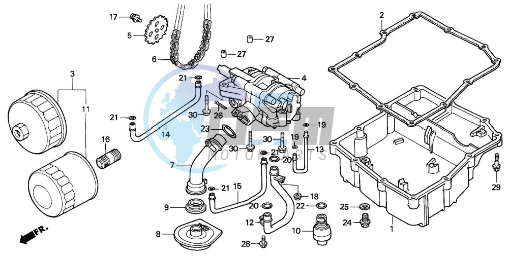 OIL FILTER/OIL PUMP (VFR750FR/FS/FT/FV)