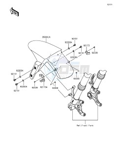 NINJA ZX-6R ZX636EGF FR GB XX (EU ME A(FRICA) drawing Front Fender(s)