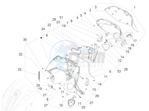 BEVERLY 350 ST 4T 4V ie E4 ABS (NAFTA) drawing Front glove-box - Knee-guard panel