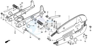 C50Z2 drawing REAR FORK/CHAIN CASE