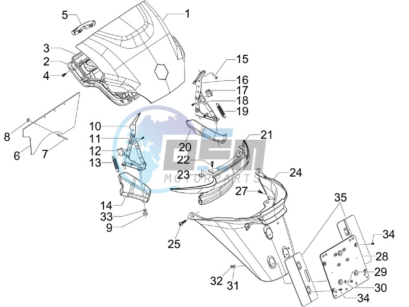 Rear cover - Splash guard