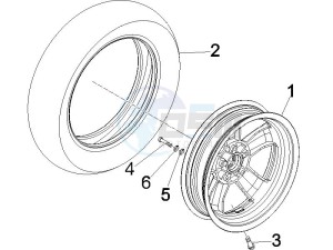 GTS Super 150 ie 4T 3V (APAC) (Au, Ex, Jp, Ri, T, V) drawing Front wheel