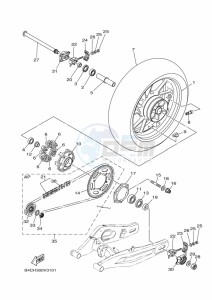 MT-07 ABS MTN690-A (B4CH) drawing REAR WHEEL