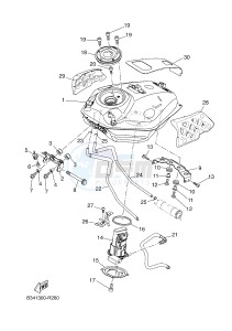 XSR700 (B344 B344 B344 B344) drawing FUEL TANK