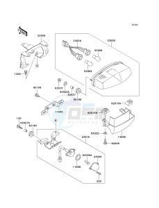 EX 500 D [NINJA 500R] (D6F-D9F) D8F drawing TAILLIGHT-- S- -