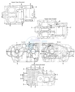 KZ 400 H (H1) drawing CRANKCASE BOLT & STUD PATTERN